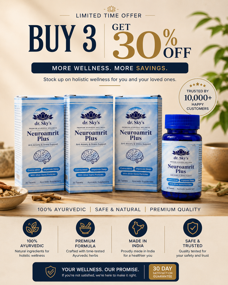 Neuroamrit Plus Ayurvedic Brain Health & Sleep Support Tablets with Ashwagandha & Brahmi