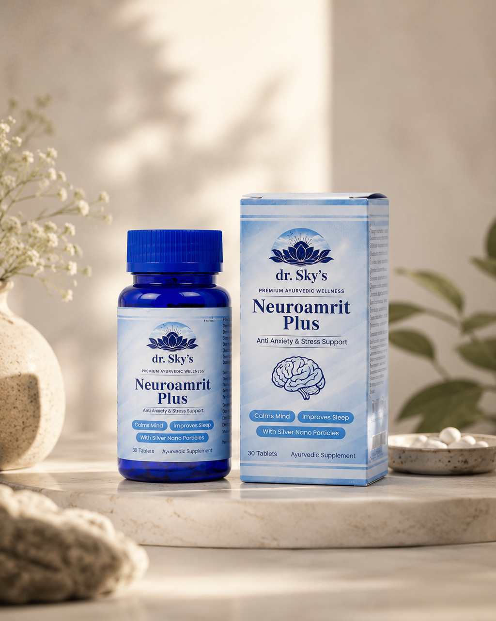 Neuroamrit Plus Ayurvedic tablets for stress relief, anxiety support and better sleep