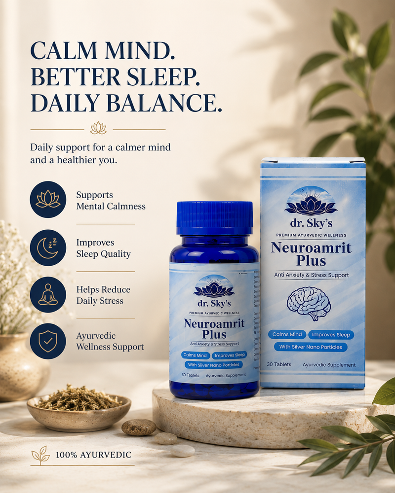 Neuroamrit Plus Ayurvedic Brain Health & Sleep Support Tablets with Ashwagandha & Brahmi